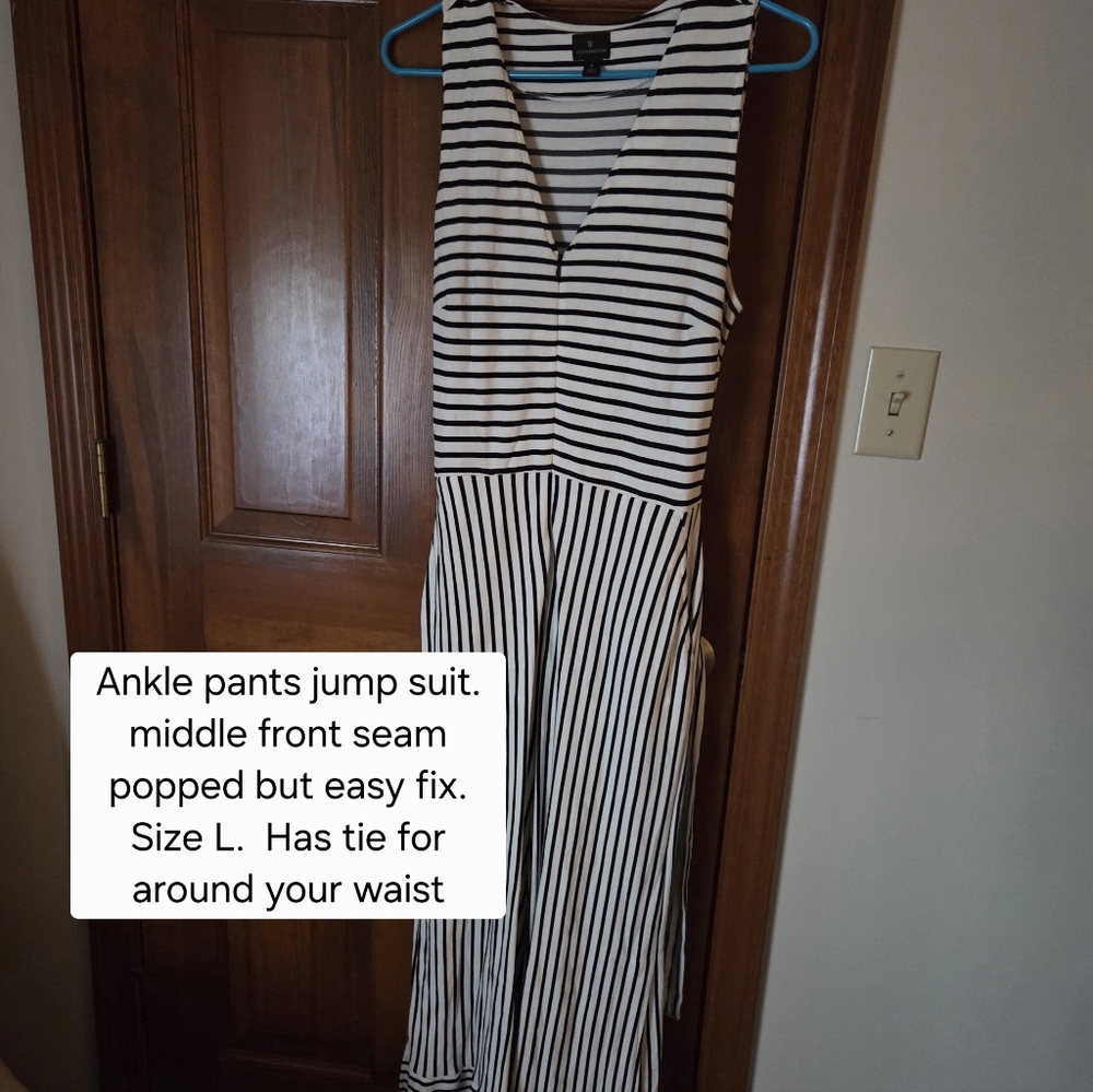 Striped Black and White Jumpsuit